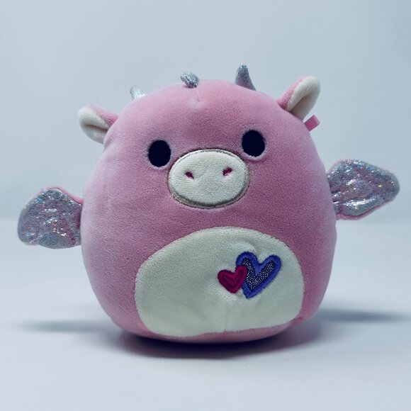 Squishmallow Dakota Pink Dragon Valentine’s Day Hearts Squishmallow Plush Toy - Picture 1 of 8